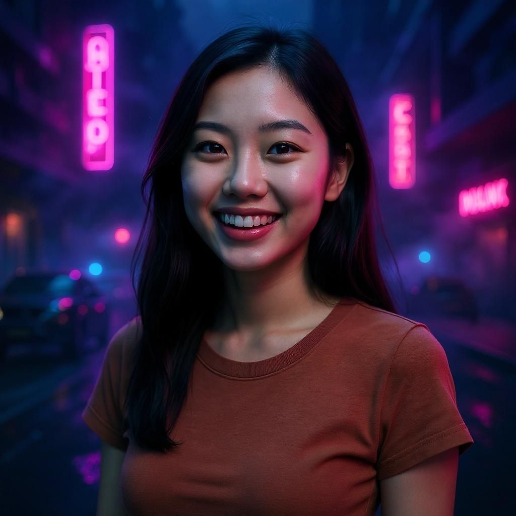 Same person now in futuristic city